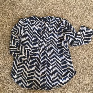 Blue grey and black blouse